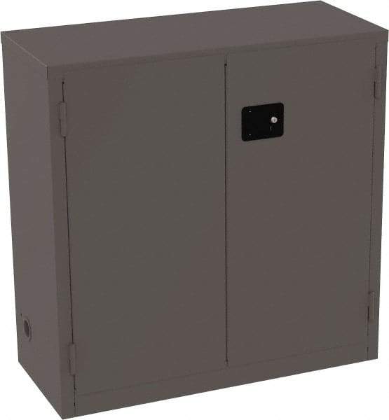 Jamco - 3 Shelf Security Storage Cabinet - Steel, 18" Wide x 43" Deep x 44" High, Gray - Exact Tool & Supply