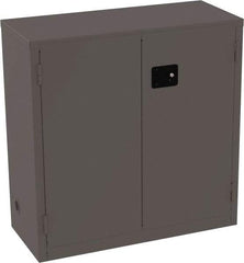 Jamco - 3 Shelf Security Storage Cabinet - Steel, 18" Wide x 43" Deep x 44" High, Gray - Exact Tool & Supply