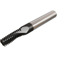 Iscar - 7/16-14 UNC, 0.303" Cutting Diam, 3 Flute, Solid Carbide Helical Flute Thread Mill - Internal Thread, 0.82" LOC, 2-1/2" OAL - Exact Tool & Supply