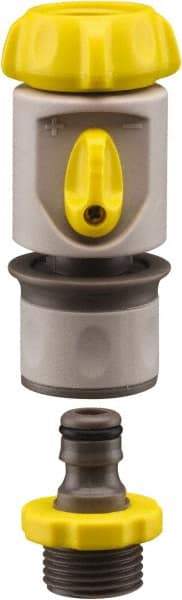 Nelson - 3/4-8 Garden Hose Coupler & Connector Set with Built-In Valve - Plastic, Female & Male Connector - Exact Tool & Supply