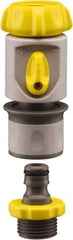 Nelson - 3/4-8 Garden Hose Coupler & Connector Set with Built-In Valve - Plastic, Female & Male Connector - Exact Tool & Supply