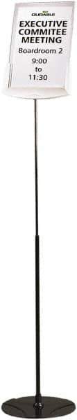 DURABLE - 8-1/2" Wide x 40-60" High Sign Compatiblity, Acrylic Sign Holder - Gray, 60" Holder Height - Exact Tool & Supply