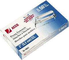 ACCO - 50 Piece Paper File Fasteners - 2-3/4" Long - Exact Tool & Supply
