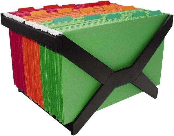 ADVANTUS - Black Hanging File Folder Racks-Plastic - Plastic - Exact Tool & Supply