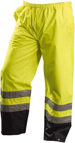 OccuNomix - Size 5XL, High Visibility Yellow, Rain Pants - 2 Pockets, Open Ankle - Exact Tool & Supply