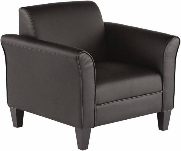ALERA - Black Leather Guest Chair - 35" Wide x 32" High - Exact Tool & Supply