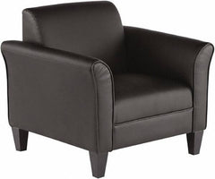 ALERA - Black Leather Guest Chair - 35" Wide x 32" High - Exact Tool & Supply