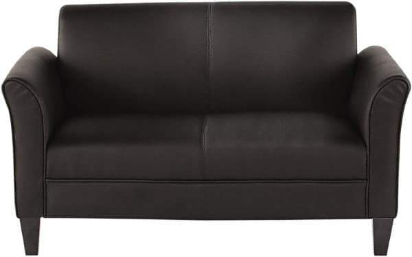 ALERA - Black Leather Guest Sofa - 55-1/2" Wide x 32" High - Exact Tool & Supply