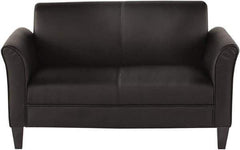 ALERA - Black Leather Guest Sofa - 55-1/2" Wide x 32" High - Exact Tool & Supply