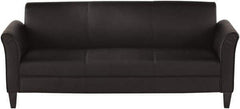 ALERA - Black Leather Guest Sofa - 77" Wide x 32" High - Exact Tool & Supply