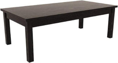 ALERA - 20" Long x 47-1/4" Wide x 16-3/8" High Stationary Rectangular Reception Table - 1" Thick, Black, Wood Grain Laminate - Exact Tool & Supply