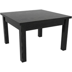 ALERA - 20" Long x 23.63" Wide x 20.38" High Stationary Reception Table - 1" Thick, Black, Wood Grain Laminate - Exact Tool & Supply