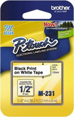 Brother - 3.31" Wide x 314-13/32" Long, White Tape Cassette - For Label Maker - Exact Tool & Supply