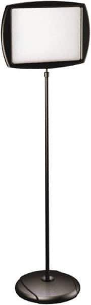 MasterVision - 19" Wide x 3-7/8" High Sign Compatiblity, Steel Floor Sign - Black, 3-15/16" Holder Height - Exact Tool & Supply