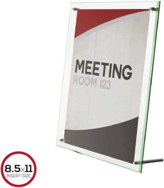 Deflect-o - 11" Wide x 8-1/2" High Sign Compatiblity, Acrylic Sign Holder - Clear, 8-1/2" Holder Height - Exact Tool & Supply