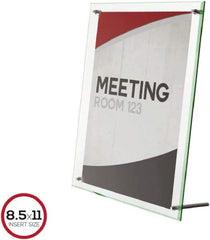 Deflect-o - 11" Wide x 8-1/2" High Sign Compatiblity, Acrylic Sign Holder - Clear, 8-1/2" Holder Height - Exact Tool & Supply