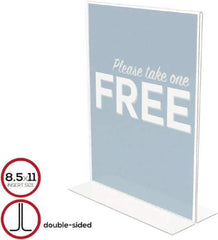 Deflect-o - 8-1/2" Wide x 11" High Sign Compatiblity, Plastic Sign Holder - Clear, 11" Holder Height - Exact Tool & Supply