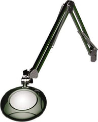 O.C. White - 43 Inch, Spring Suspension, Clamp on, LED, Racing Green, Magnifying Task Light - 8 Watt, 7.5 and 15 Volt, 2x Magnification, 5 Inch Long - Exact Tool & Supply