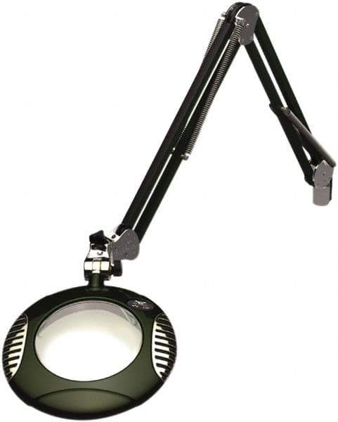O.C. White - 43 Inch, Spring Suspension, Clamp on, LED, Racing Green, Magnifying Task Light - 8 Watt, 7.5 and 15 Volt, 2x Magnification, 6 Inch Long - Exact Tool & Supply