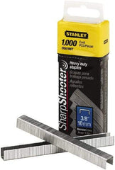 Stanley Bostitch - 0.38" Leg Length, Steel Staple Gun Staples - 80 Sheet Capacity, For Use with Stanley TR150 - Exact Tool & Supply