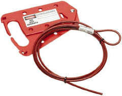 Ability One - Single Jaw, 1" Jaw Diam, 1 Padlick, Steel Lockout Hasp - Scissor Action, Red - Exact Tool & Supply