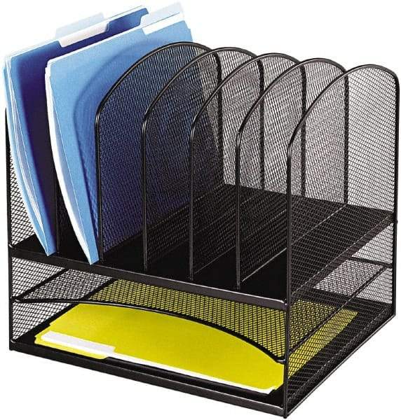 Safco - Black Combination File Sorter - Steel, Mesh - Exact Tool & Supply