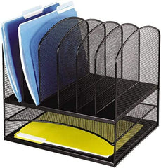 Safco - Black Combination File Sorter - Steel, Mesh - Exact Tool & Supply