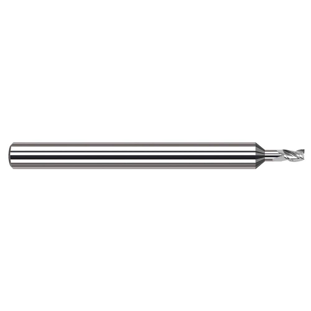 Harvey Tool - 0.08", 0.12" LOC, 1/8" Shank Diam, 2-1/2" OAL, 3 Flute Solid Carbide Square End Mill - Exact Tool & Supply