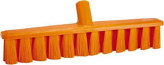 Vikan - 15.25" Combo Duty Polyester Push Broom - 1-7/8" Bristle Length, Plastic Block, European Threaded Handle Connection, Handle Sold Separately - Exact Tool & Supply