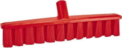 Vikan - 15.25" Combo Duty Polyester Push Broom - 1-7/8" Bristle Length, Plastic Block, European Threaded Handle Connection, Handle Sold Separately - Exact Tool & Supply