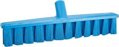 Vikan - 15.25" Combo Duty Polyester Push Broom - 1-7/8" Bristle Length, Plastic Block, European Threaded Handle Connection, Handle Sold Separately - Exact Tool & Supply