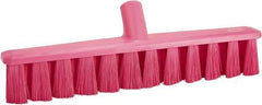 Vikan - 15.25" Combo Duty Polyester Push Broom - 1-7/8" Bristle Length, Plastic Block, European Threaded Handle Connection, Handle Sold Separately - Exact Tool & Supply