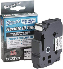 Brother - 3/4" Wide x 314.4" Long, White Plastic/Paper Tape Cassette - For Label Maker - Exact Tool & Supply