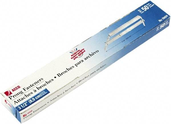 ACCO - 50 Piece Paper File Fasteners - 4-1/4" Long - Exact Tool & Supply