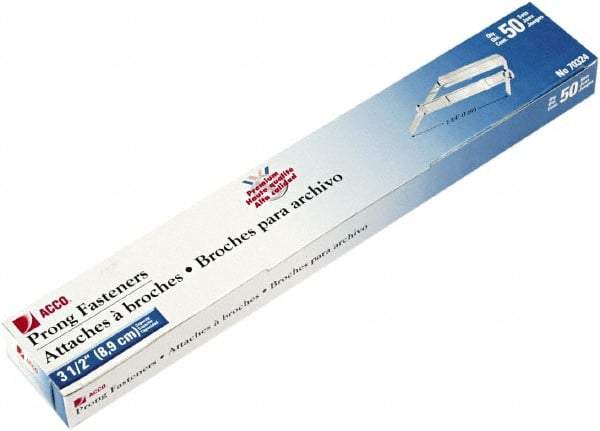 ACCO - 50 Piece Paper File Fasteners - 2-3/4" Long - Exact Tool & Supply
