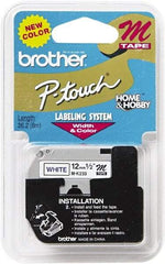 Brother - 1/2" Wide, White Tape Cassette - For Label Maker - Exact Tool & Supply