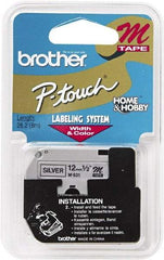 Brother - 1/2" Wide, Silver Tape Cassette - For Label Maker - Exact Tool & Supply