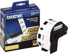 Brother - 1/2" Wide x 1/2" Long, White Paper Multi-Purpose Label - For Label Maker - Exact Tool & Supply