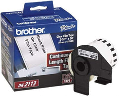 Brother - 2-7/16" Wide x 600" Long, Clear Film Tape Cassette - For Label Maker - Exact Tool & Supply