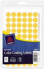 AVERY - 1/2" Wide x 1/2" Long, Neon Orange Paper Color Coding Labels - For Handwrite Only - Exact Tool & Supply