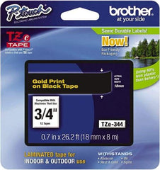 Brother - 3/4" Wide, Black Tape Cassette - For Label Maker - Exact Tool & Supply