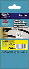 Brother - 1/2" Wide, Yellow Tape Cassette - For Label Maker - Exact Tool & Supply