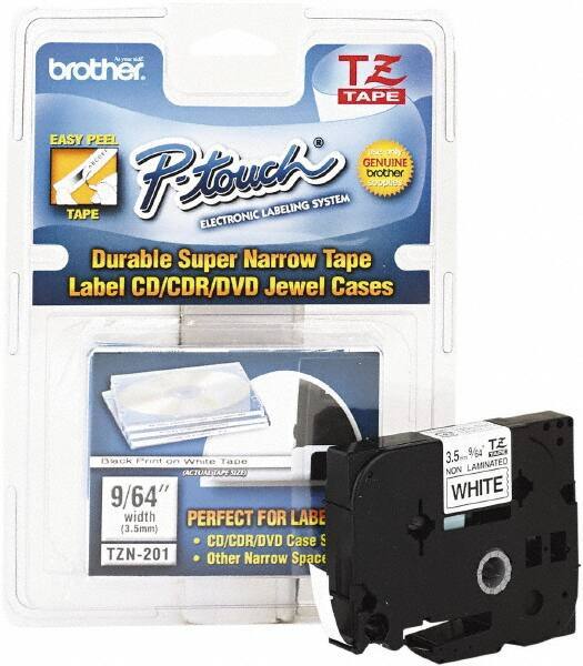 Brother - 1/8" Wide, White Tape Cassette - For Label Maker - Exact Tool & Supply