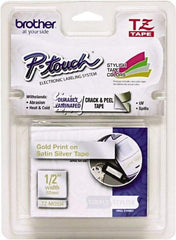 Brother - 1/2" Wide, Silver Tape Cassette - For Label Maker - Exact Tool & Supply