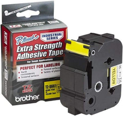 Brother - 1-1/2" Wide, Yellow Tape Cassette - For Label Maker - Exact Tool & Supply