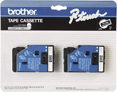 Brother - 3/8" Wide x 300" Long, Black Tape Cassette - For Label Maker - Exact Tool & Supply
