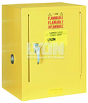 Piggyback Storage Cabinet - #5470 - 17 x 18 x 22" - 4 Gallon - w/one shelf, 1-door manual close - Yellow Only - Exact Tool & Supply