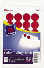 AVERY - 3/4" x 3/4" Red Paper Color Coding Labels - Exact Tool & Supply