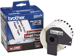 Brother - 2.4" Wide x 1,200" Long, White Paper Label Tape - For PC Label Printers - Exact Tool & Supply