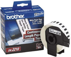 Brother - 1.1" Wide x 1,200" Long, White Paper Label Tape - For PC Label Printers - Exact Tool & Supply